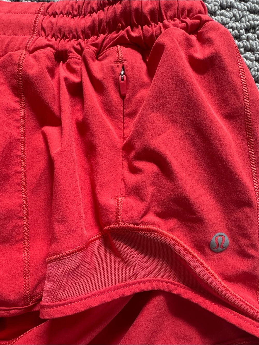 Lululemon Red Hotty Hot Shorts with Elastic Waist- 4 inseam, 2.5 length - Picture 4 of 4
